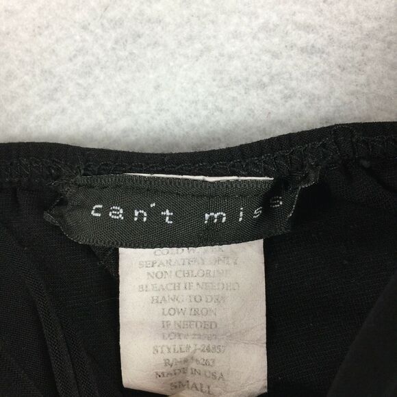 Can't Miss Tube Top Size Small Womens Solid Black Y2k Sexy Cross Front Tank - Picture 3 of 4